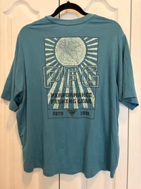 Columbia Performance Fishing Gear Short-Sleeve Men's Shirt - Light Blue XL